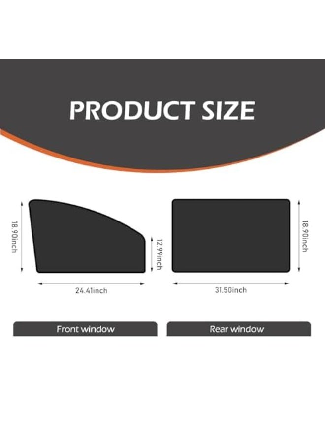 KOWVOWZ 4 PCS Car Side Window Sun Shades with Magnets, Privacy Car Window Sun Shades, UV & Heat Blocking Car Window Cover for Most Car - Image 2